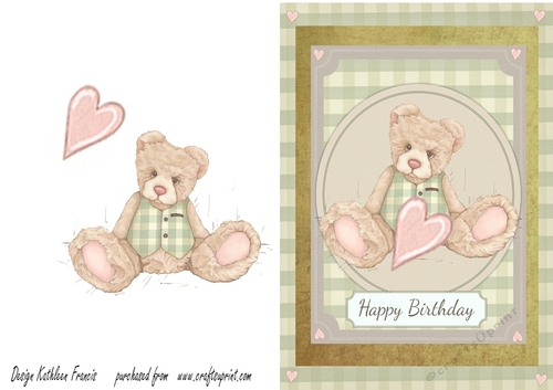 Teddy Giving his Heart  Happy Birthday
