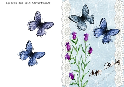  Scottish Thistle and Lace  -  Happy Birthday