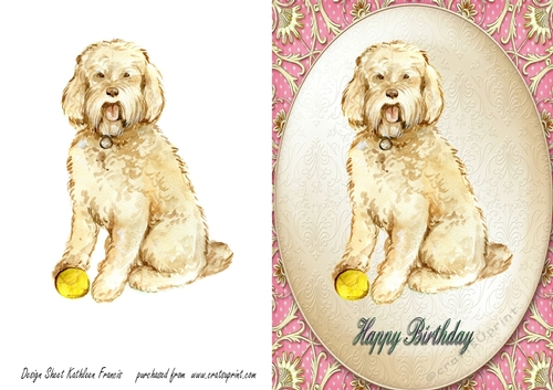 Dog with a ball   -  Happy Birthday