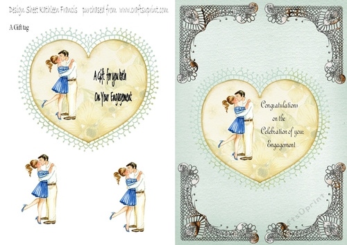 Engagement card with a gift Tag