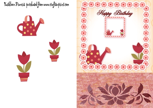 Plants and watering Can Birthday