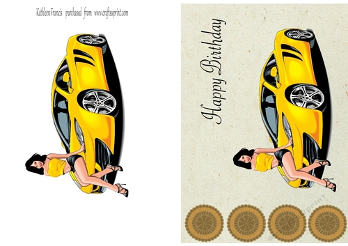 Happy Birthday Yellow sports car