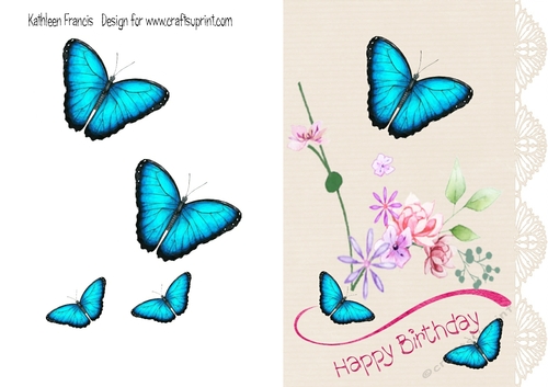 Bright Blue Birthday Butterflies
