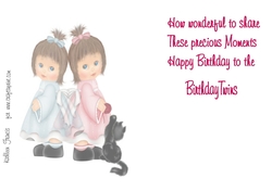 Twin Girls Birthday  Insert
