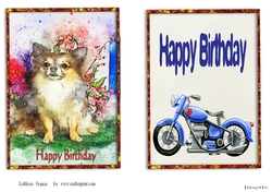  Birthday  Toppers, Doggy, and Motoerbike.