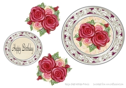 Red Roses in a Medalion