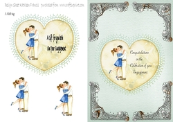 Engagement card with a gift Tag