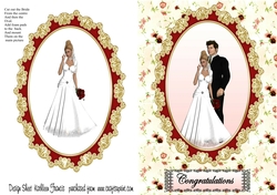 Congratulations Bride and groom in Burgandy Oval