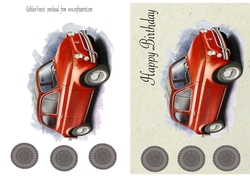 Happy Birthday. Red Fiat