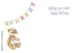 Girlie Ted Birthday Insert