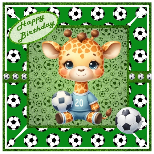 Cute football giraffe