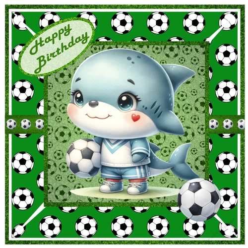 Cute football shark