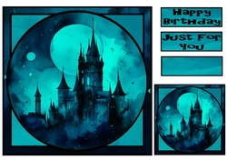 Gothic Castle in blue
