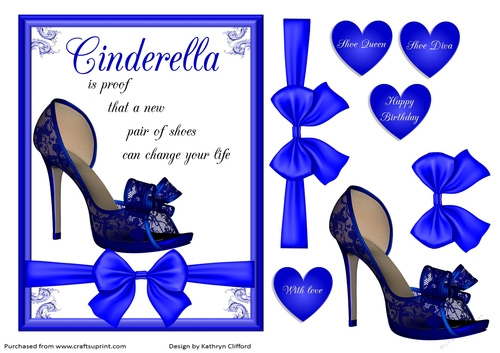 Cinderella & her shoes blue