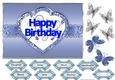 Happy Birthday in heart blue