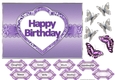 Happy Birthday in heart purple