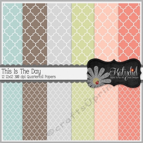 12 12x12 This Is The Day Quarterfoil Digital Papers