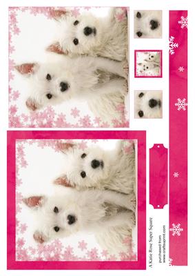 Snowflake Westie Large Square Card Front