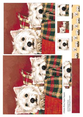 Good Friends Westies Large Square Card Front