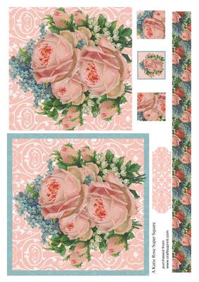Palest Blooms Vintage Large Square Card Front
