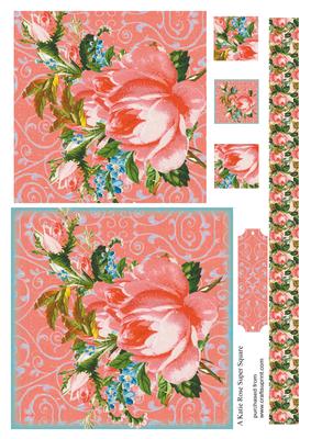 Warm Blooms Vintage Large Square Card Front