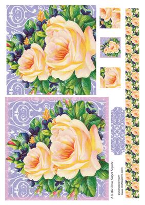 Purple Blooms Vintage Large Square Card Front