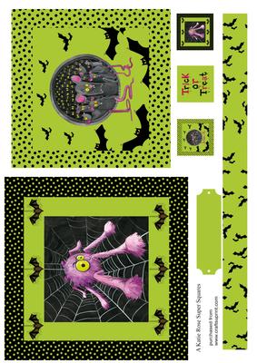 Halloween Spiders Large Square Card Front