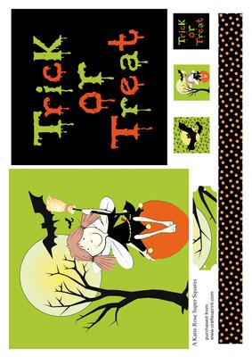 Halloween Pumpkin Fairy Large Square Card Front