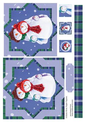 Get Together Snowmen Large Square Card Front