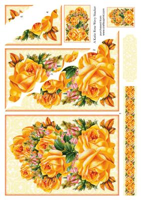 Golden Blooms Vintage Large Wavy Card Front