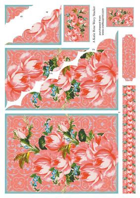Warm Blooms Vintage Large Wavy Card Front