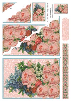 Palest Blooms Vintage Large Wavy Card Front