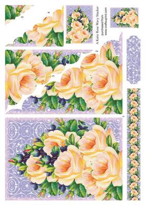 Purple Blooms Vintage Large Wavy Card Front