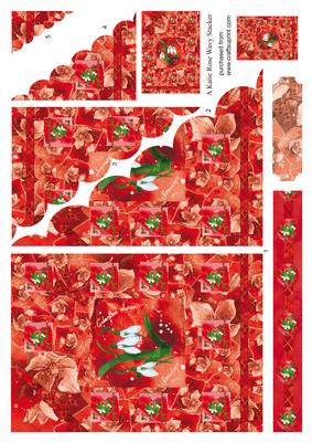 Xmas Floral Warm Buds Large Wavy Card Front
