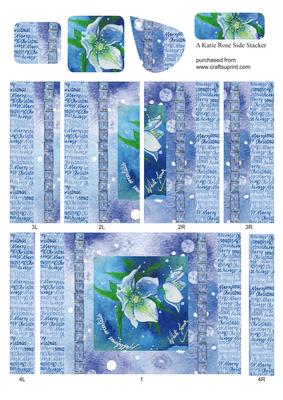 Xmas Floral Cool Buds Large Side Stacker Card Front