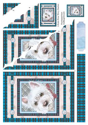 Our Family Westies Bow Tie Large Wavy Card Front