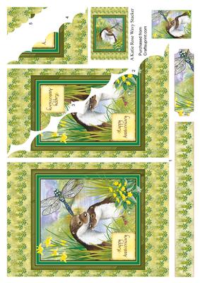 Otter Moments Happy Anniversary Large Wavy Card Front