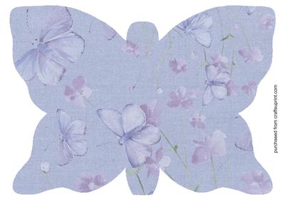 The Lilac Butterfly Shaped Card