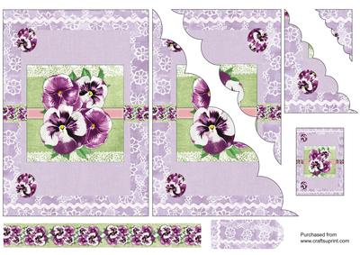 Lilac Perfect Pansies Wavy Edged Side Stacker