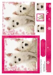 Snowflake Westie Large Square Card Front