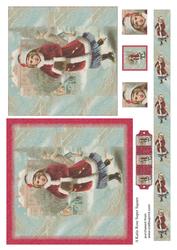 Vintage Ice Skating Large Square Card Front