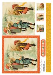 Vintage Snowman Large Square Card Front