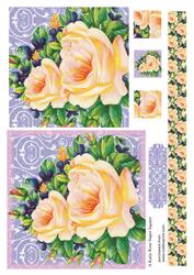 Purple Blooms Vintage Large Square Card Front