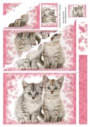 Snowflake Kittens Large Wavy Card Front