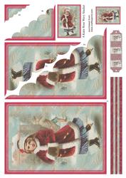 Ice Skating Vintage Xmas Large Wavy Card Front