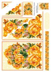 Golden Blooms Vintage Large Wavy Card Front