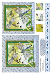 Dragonfly Days Large Square 6 by 6 Card Front Special You