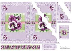 Lilac Perfect Pansies Wavy Edged Side Stacker