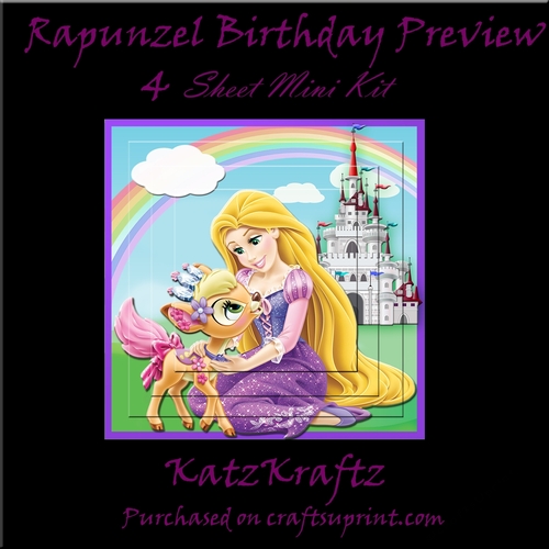 Rapunzel Pyramid Card front 4 Sheet mini Kit