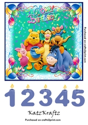 Pooh & Friends age Birthday card front